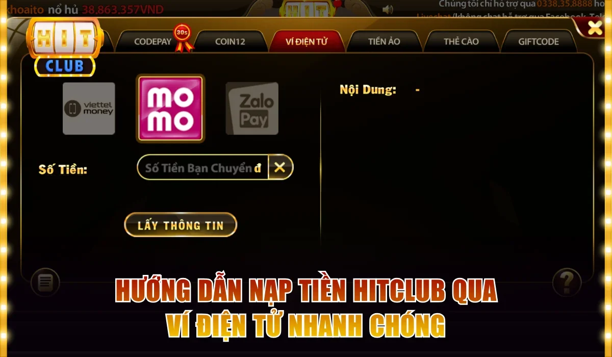 huong dan nap tien hitclub qua vi dien tu nhanh chong